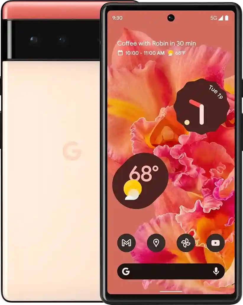 Google Pixel 6 5G Smartphone with Featuring a 50MP dual rear camera and 8MP front camera, a vibrant display and Sleek, modern design.